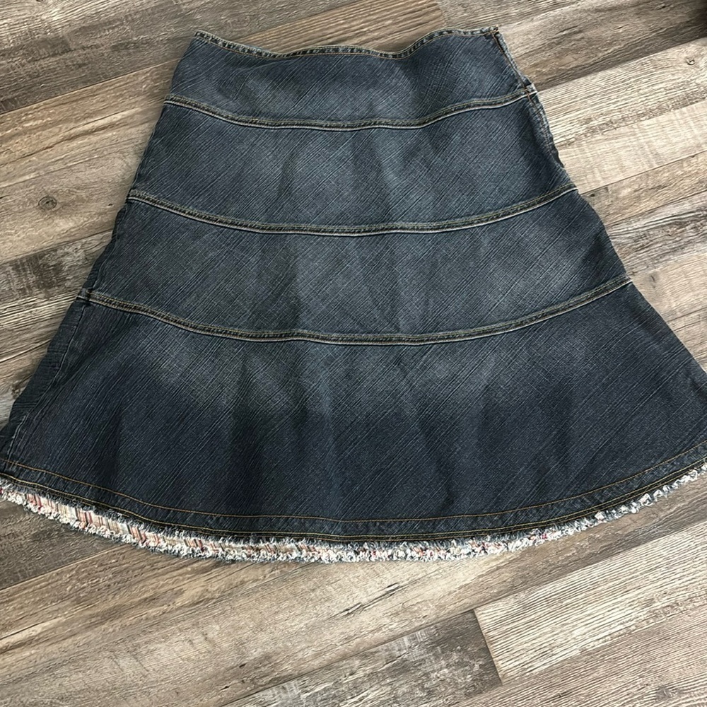 Jigsaw denim skirt jean frayed detail Sz 14